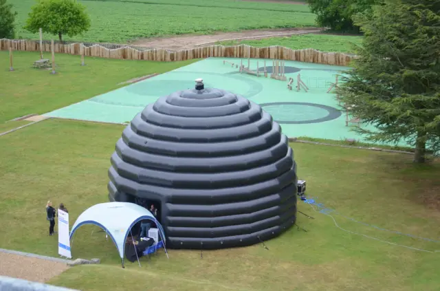 Inflatable Dome erected on a field