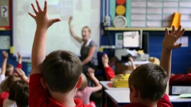 Teacher and pupils