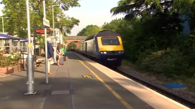 Train arriving at platform