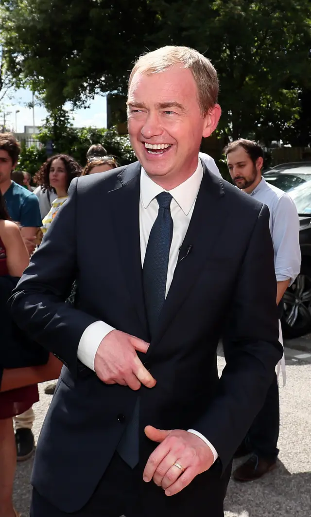 Tim Farron during a General Election campaign rally at the Shiraz Mirza Community Hall in Norbiton, Kingston Upon Thames, 1 June