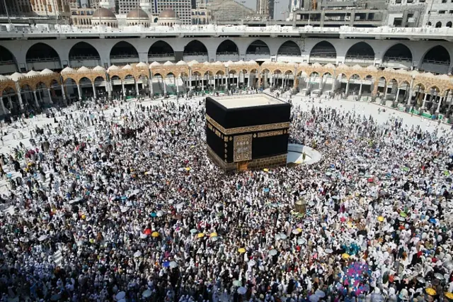 Muslim pilgrims from all around the world circle around the Kaaba at the Grand Mosque, in the Saudi city of Mecca on September 14, 2016