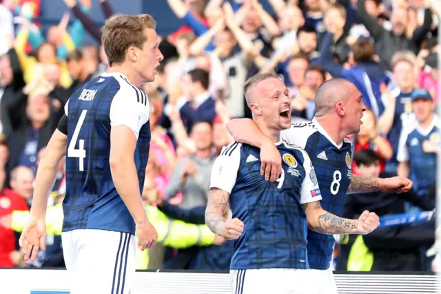 Leigh Griffiths celebrates