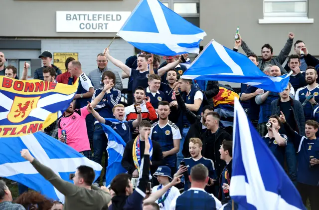 Scotland supporters outside Hampden