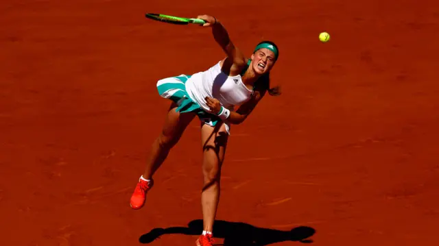 Jelena Ostapenko serves