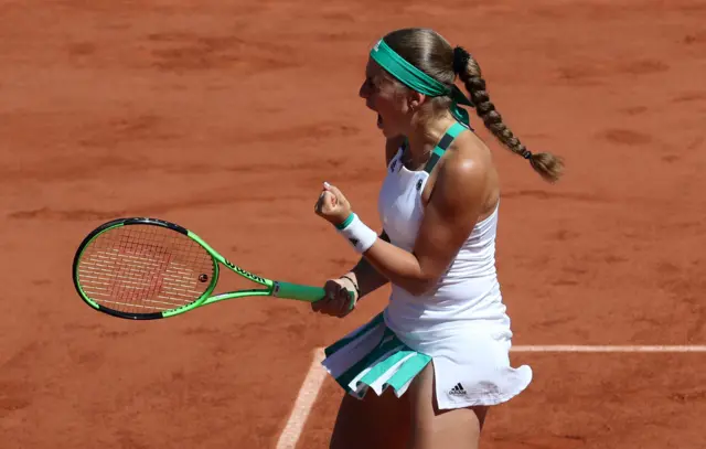 Jelena Ostapenko celebrates