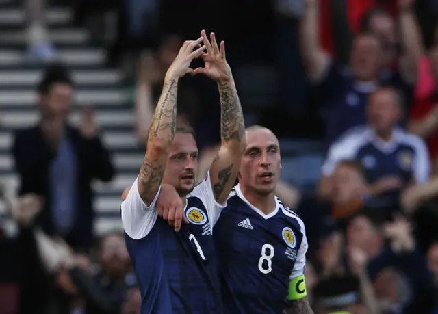 Leigh Griffiths celebrates