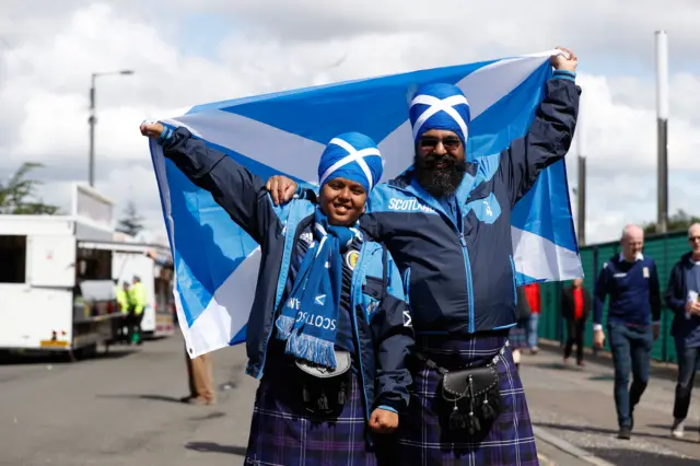 Scotland supporters outside Hampden