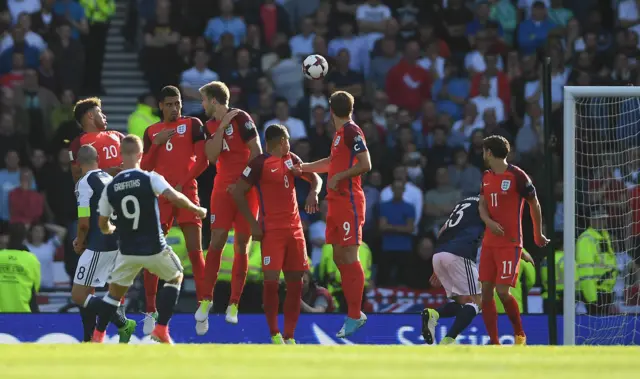 Leigh Griffiths of Scotland scores his sides second goal