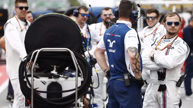 Williams mechanics before the race