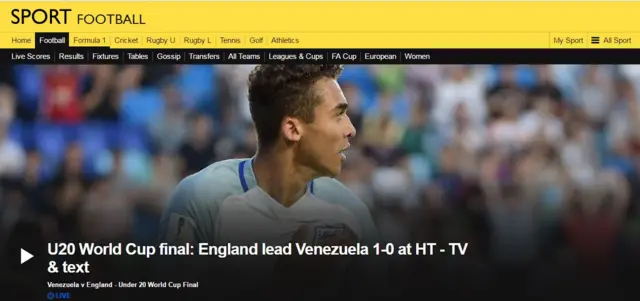 BBC Sport live page