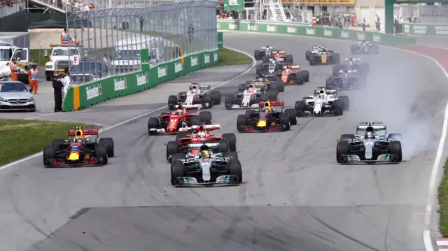 The start of the Canadian Grand Prix