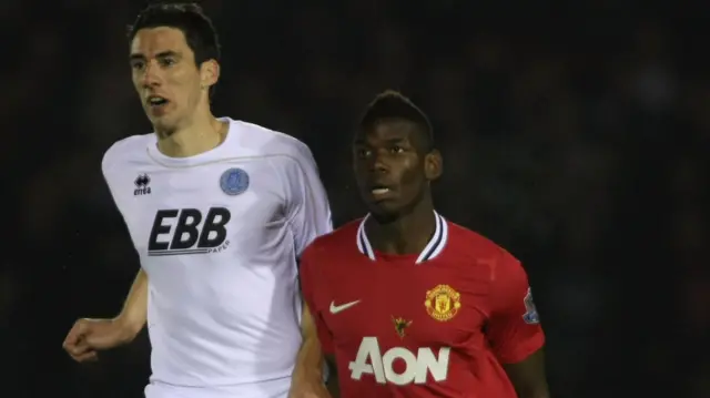 Pogba in action for Man Utd in League Cup