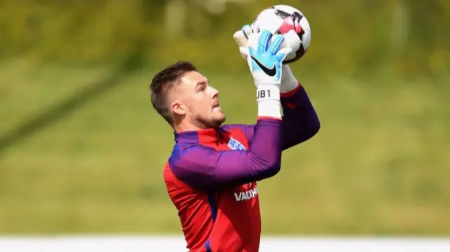 Jack Butland in England training