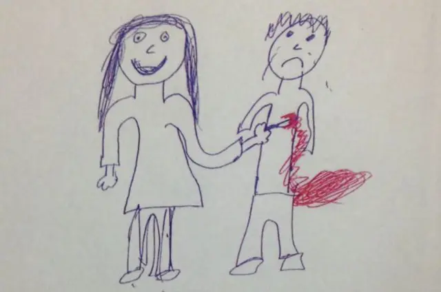 Drawing of stabbing