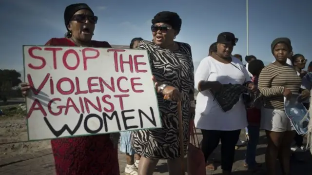 Women protesting in South Africa