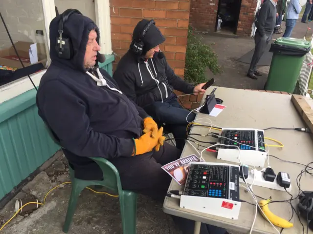 BBC commentators at work in Southport