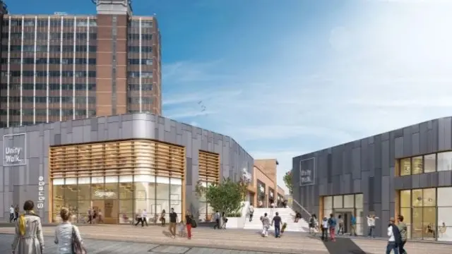 An artist's impression of what the new Next store at Unity Walk could have looked like