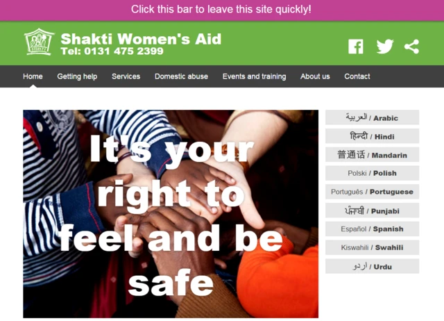 Shakti Women's Aid homepage