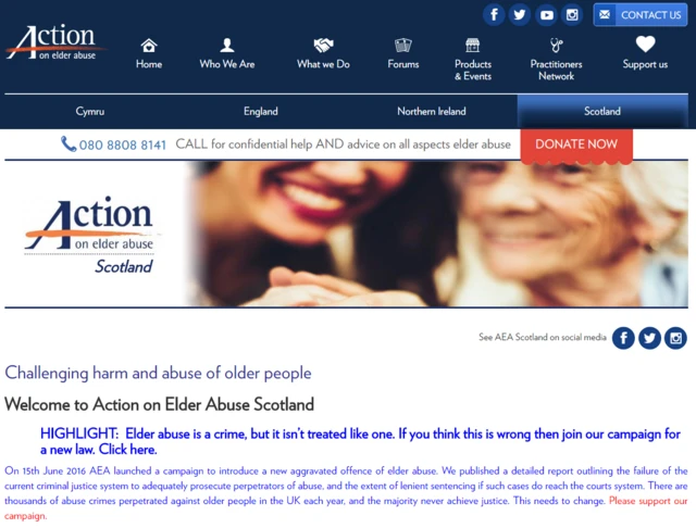 Action on Elder Abuse homepage