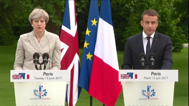 Theresa May and Emmanuel Macron