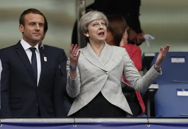 Theresa May and Emmanuel Macron