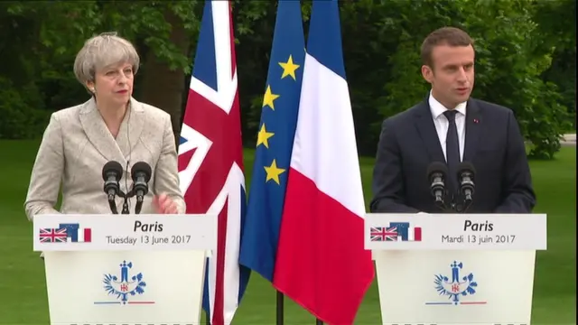 Theresa May and Emmanuel Macron