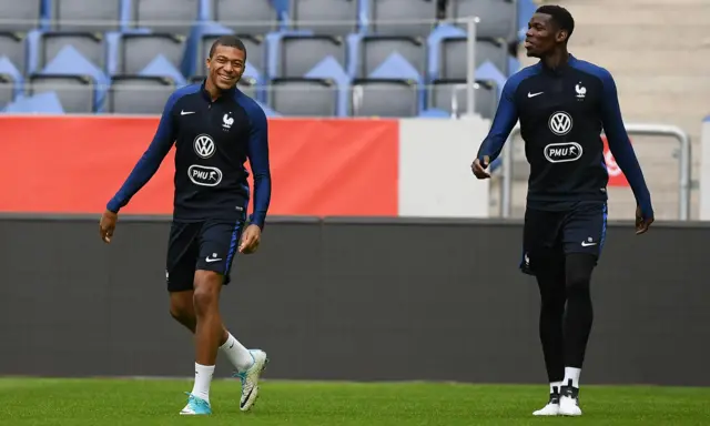 Paul Pogba and Kylian Mbappe