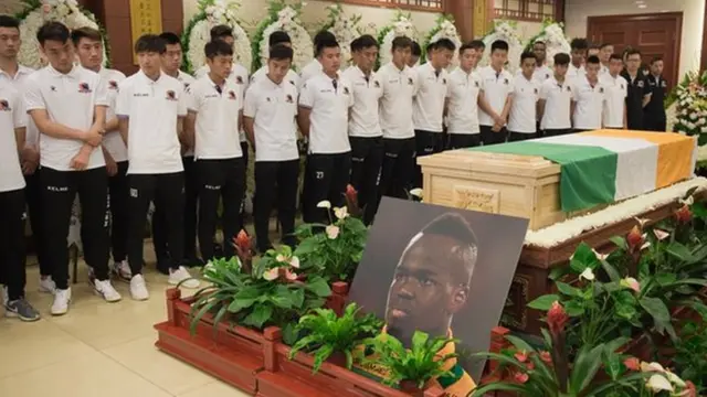 Beijing Enterprises players were at the memorial