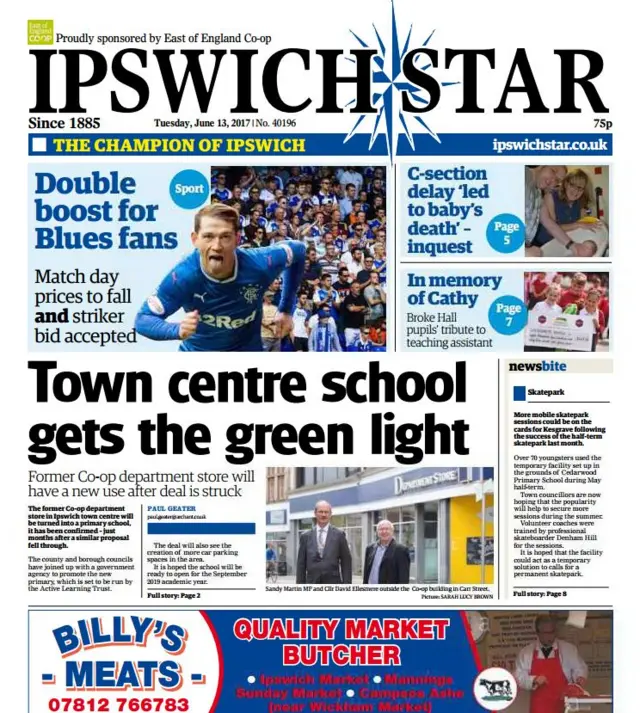 Front cover of Ipswich Star