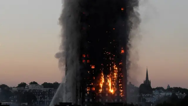 Grenfell Tower ablaze