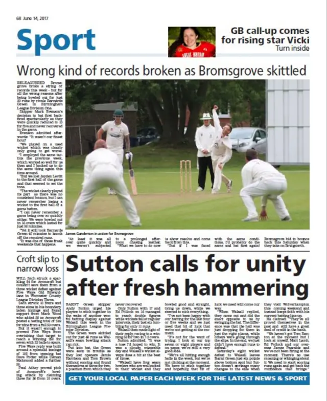 Bromsgrove Advertiser back page