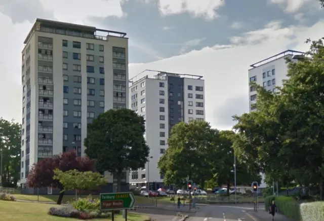 Tower blocks in Worcester