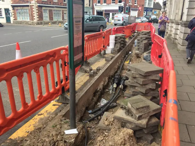 Roadworks in Oakham