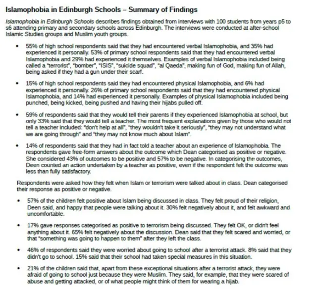 Islamophobia in Edinbrugh Schools