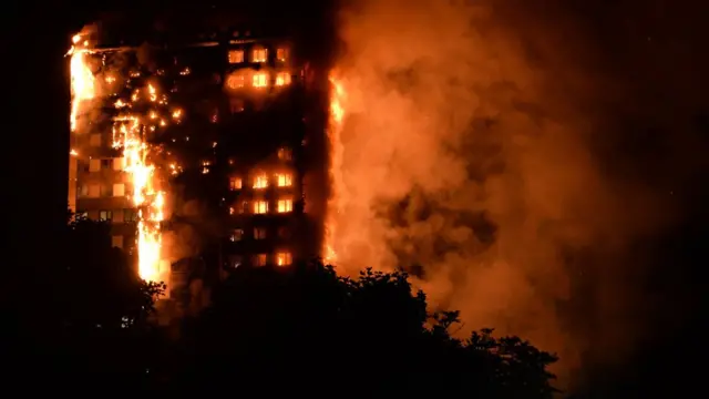 Grenfell Tower ablaze