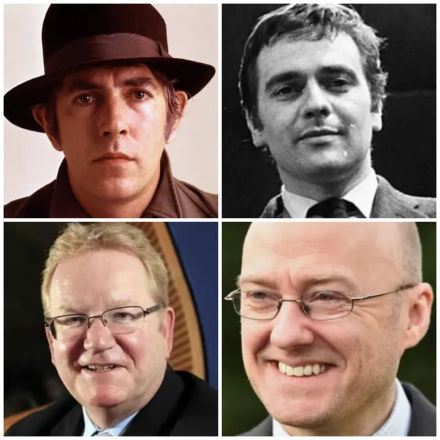 Pete Cook, Dudley Moore, Jackson Carlaw and Patrick Harvie