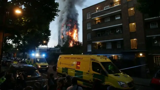 Ambulance at Grenfell Tower