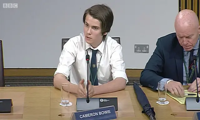 Kirkcaldy High School student Cameron Bowie