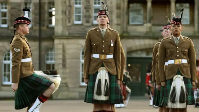 The Royal Regiment of Scotland parade at Redford Barracks in Edinburgh