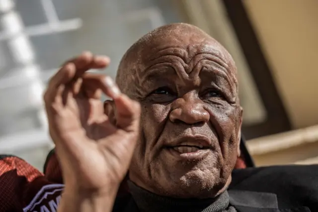 Lesotho political party All Basotho Convention (ABC) leader, former Prime Minister and General Elections candidate Tom Thabane gives an interview to Agence France-Presse at his residence on May 31, 2017 in Maseru.