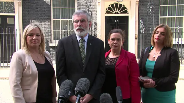 Sinn Fein politicians line up at Downing Street