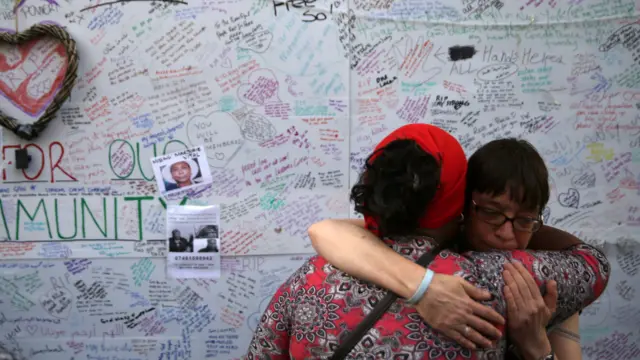 Messages left near the scene of the  Grenfell fire. 15 June 2017