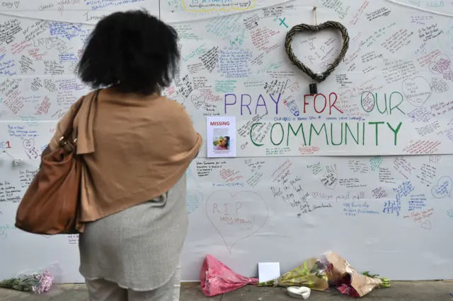 Grenfell Tower message wall