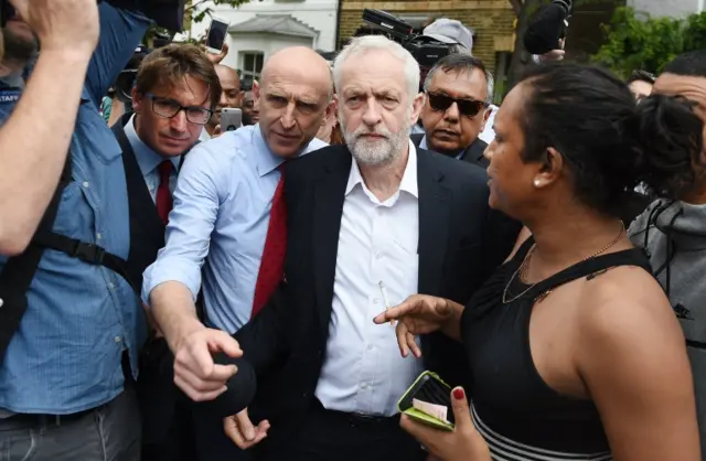 Jeremy Corbyn at Grenfell Tower