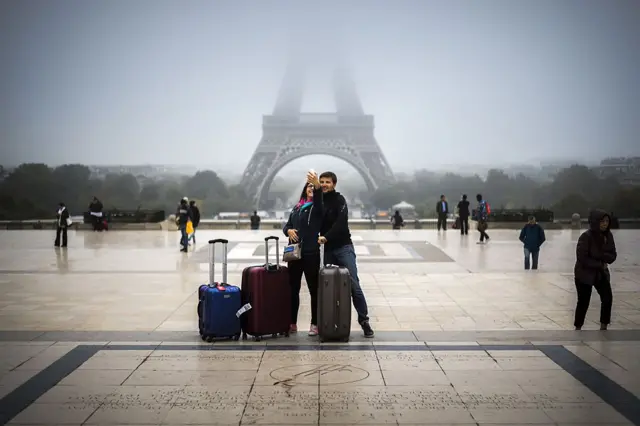 Two tourists in Paris