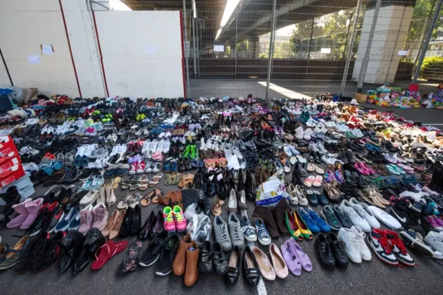 Shoes given to Grenfell Tower victims