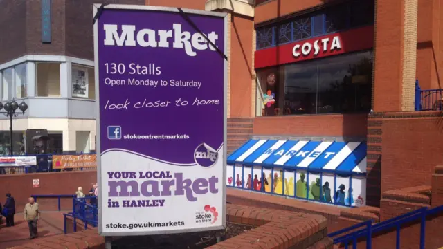 Hanley Market sign, Stoke-on-Trent