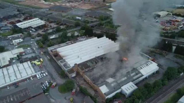 Fire at Lichfield warehouse