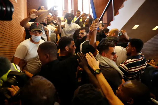 Protesters inside Kensington Town Hall