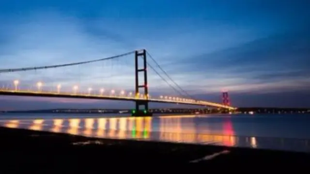 Humber Bridge at night time